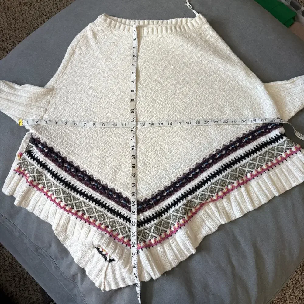 Anthropologie Sleeping on Snow Woodland Stroll poncho sweater S boho softgirl
